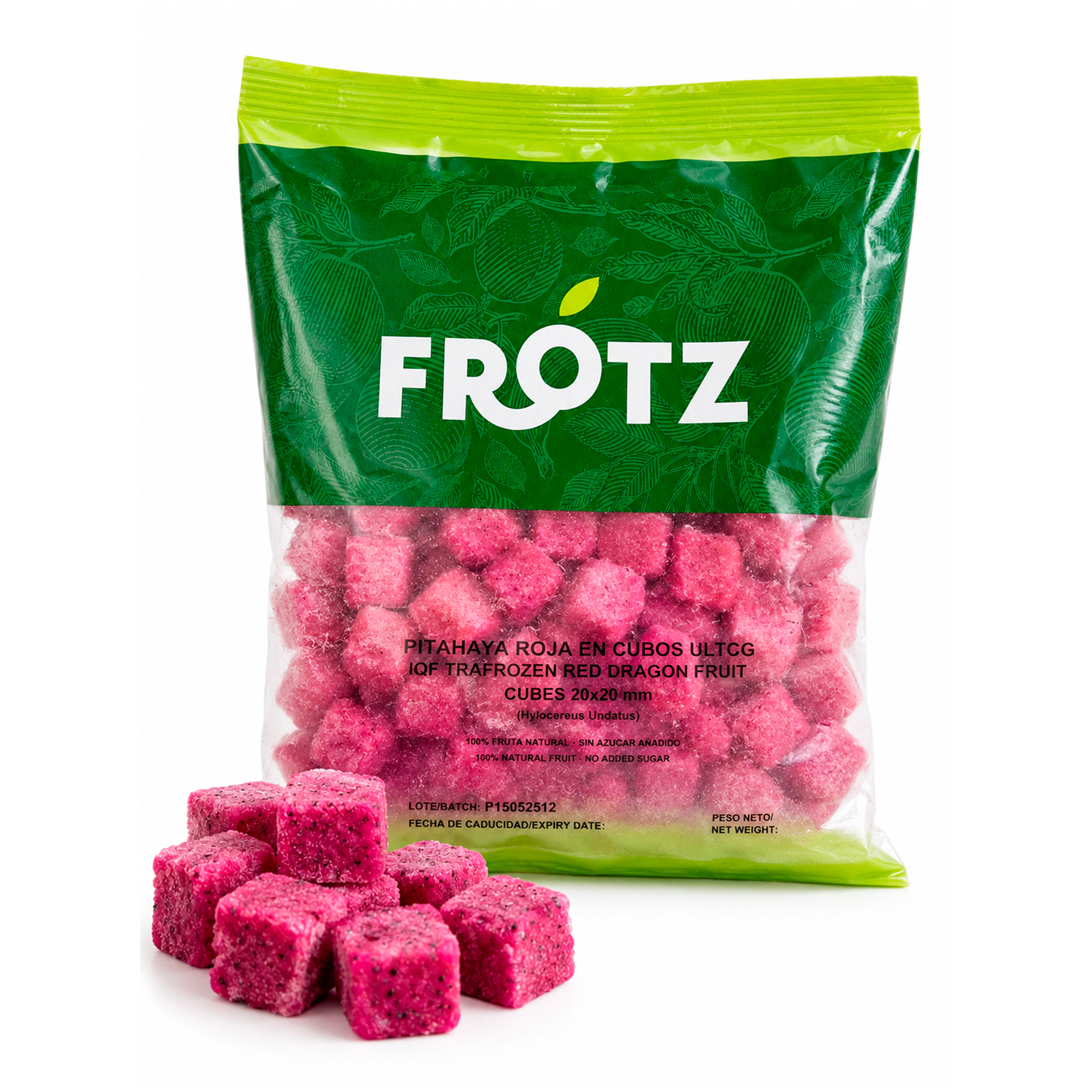 Red Pitaya Cubes – Frozen 1 kg