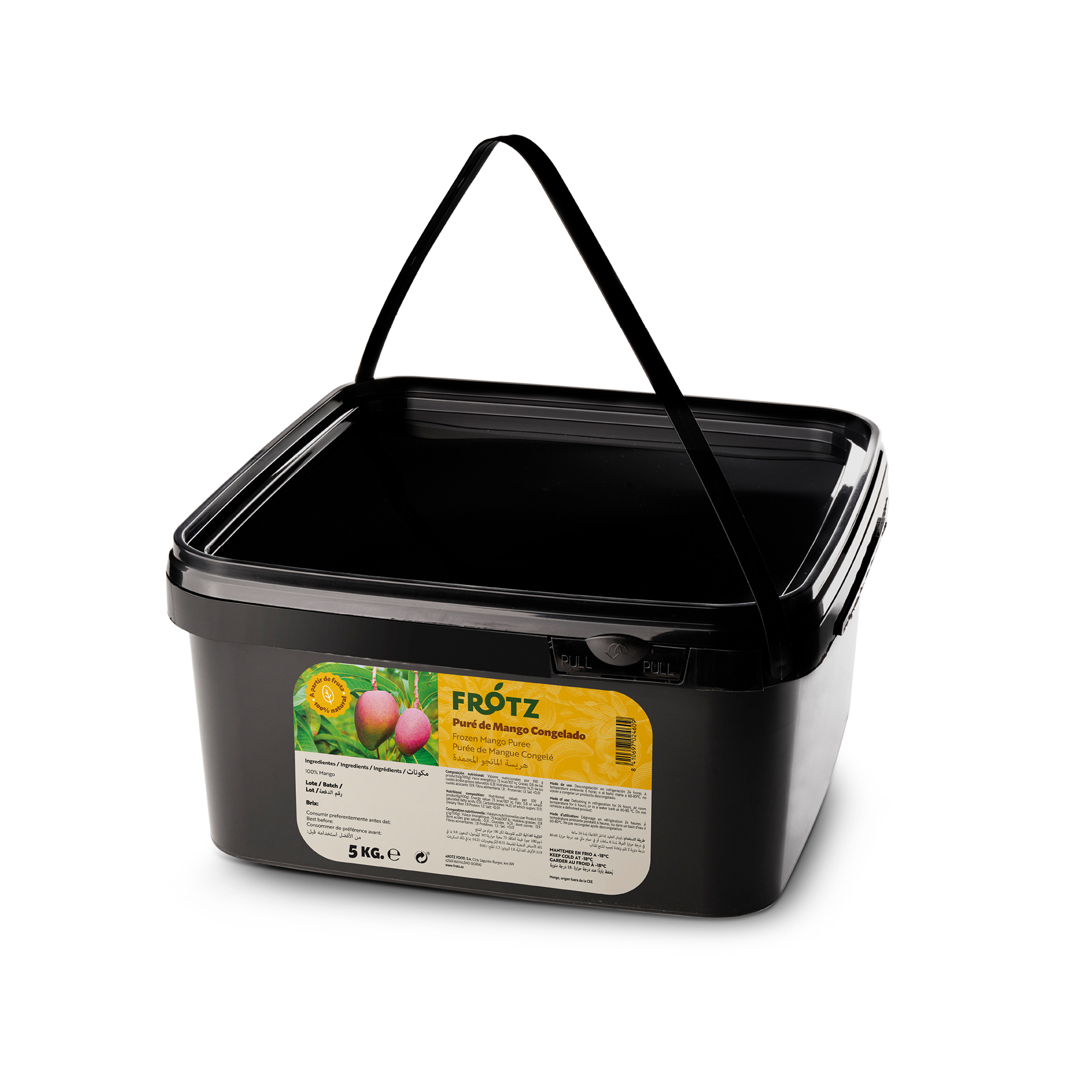 Mango Puré Congelado – Cubo 5 kg