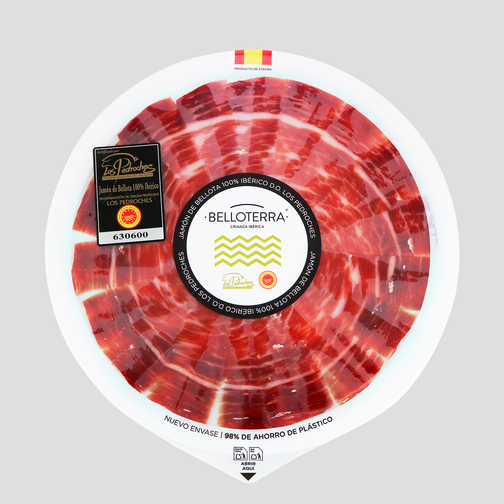 Jamón de Bellota 100% Ibérico D.O. Lonch. 80 gr. Cortado mano