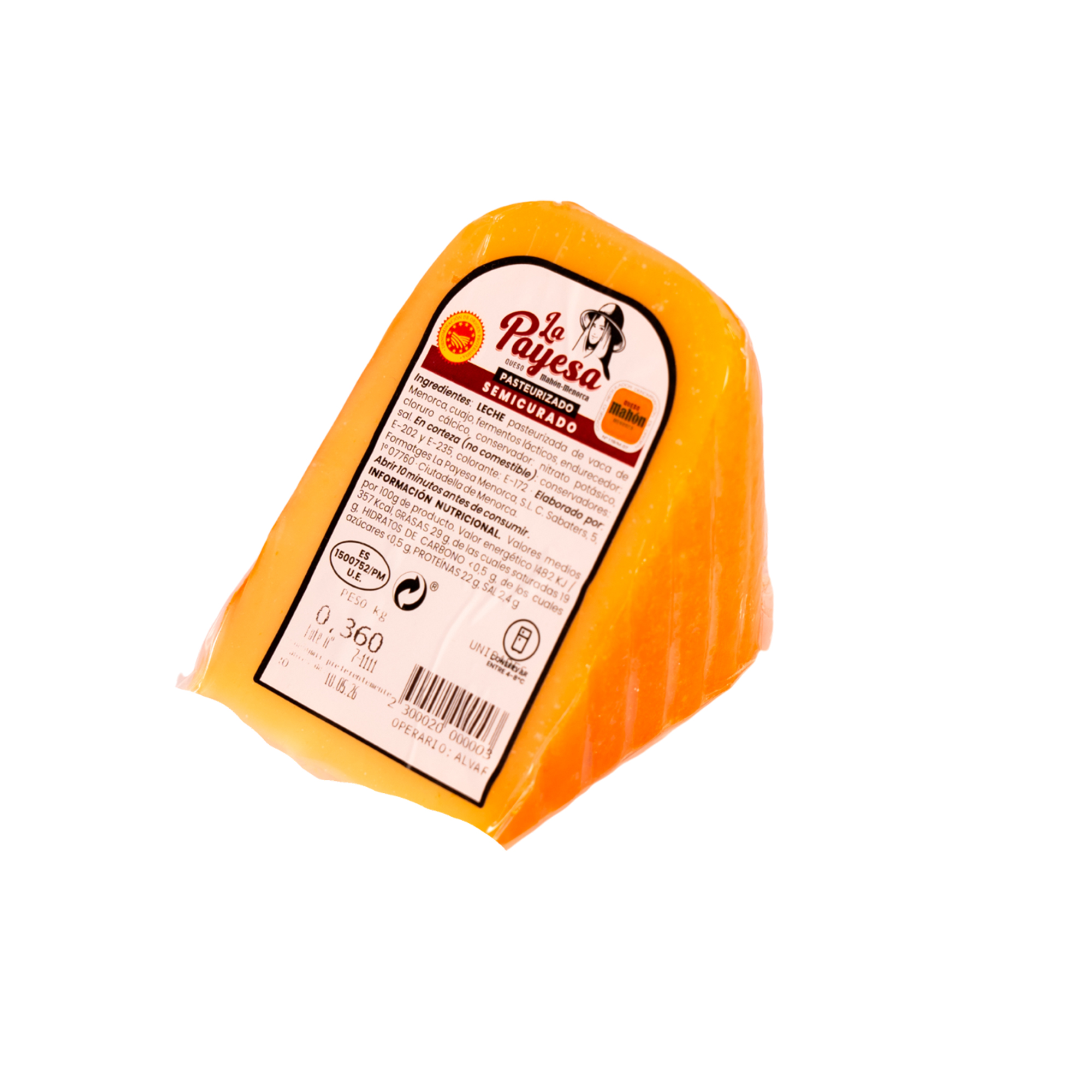 Mahón Semicurado – Leche Pasteurizada – 370 g