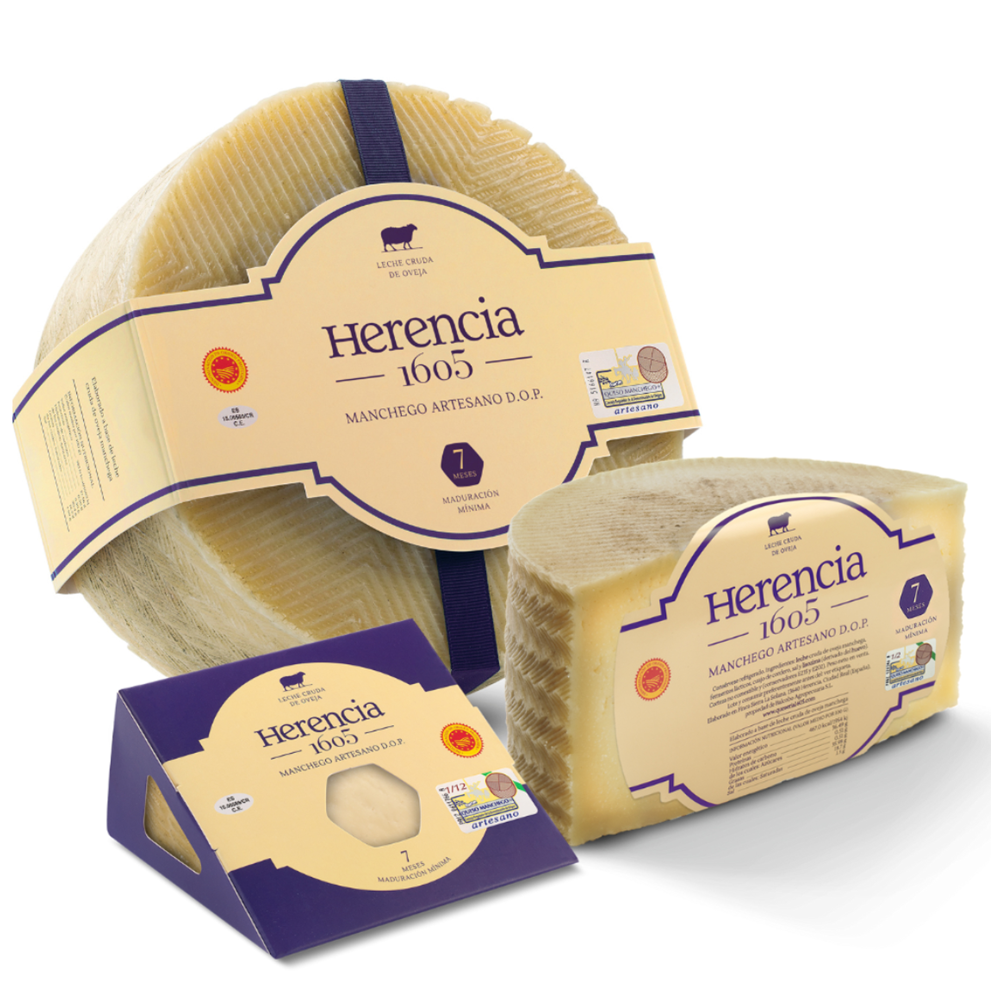 Manchego D.O.P. Herencia 1605 Curado 7 Months – 3 kg /1.5 kg / Wedge 250 g