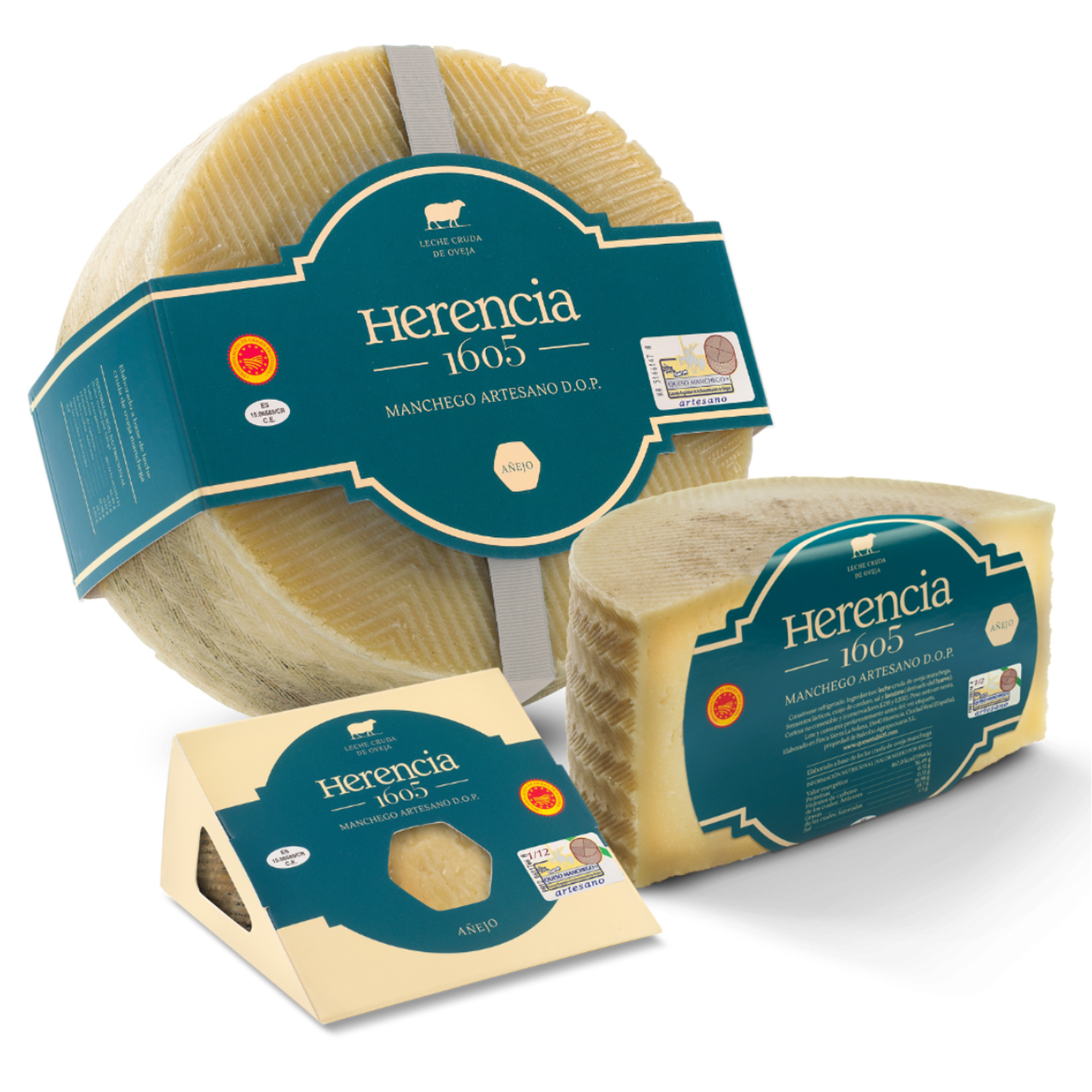 Manchego D.O.P. Herencia 1605 Añejo 10 Months – 3 kg / 1.5 kg / Wedge 250 g