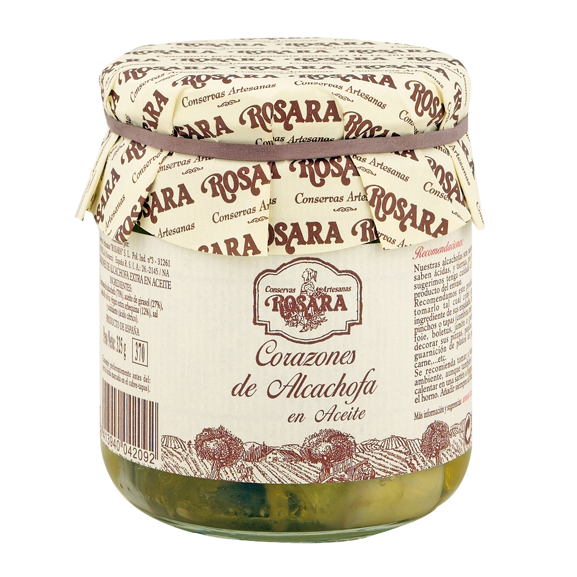 Corazones de alcachofa en aceite · 370 ml
