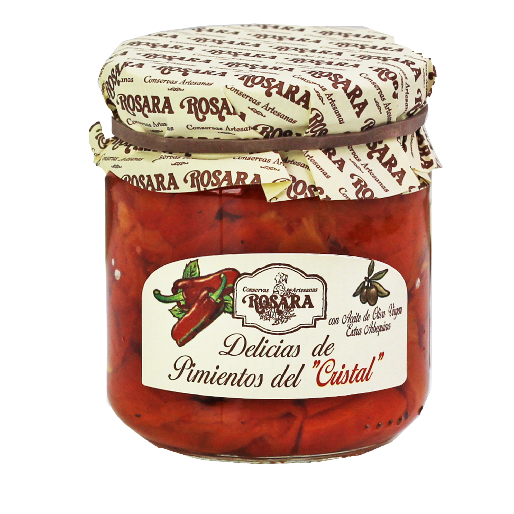 Delicias de pimientos del Cristal con AOVE Arbequina · 212 ml